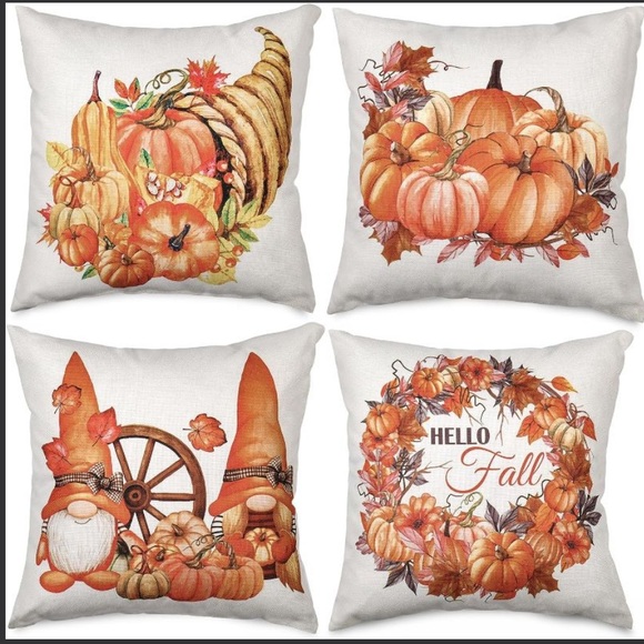Other - Fall Pillow Covers 18x18 Set Of 4 Autumn Pumpkin Gnomes